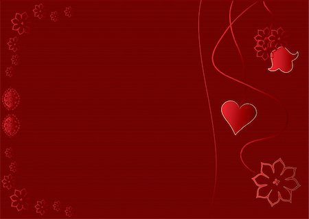simsearch:400-03985974,k - The Valentine's day. Vector illustration with red heart and flowers Stockbilder - Microstock & Abonnement, Bildnummer: 400-04080134