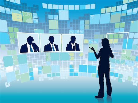 simsearch:400-04082063,k - Business meeting in a virtual space, conceptual business illustration. Stock Photo - Budget Royalty-Free & Subscription, Code: 400-04080148