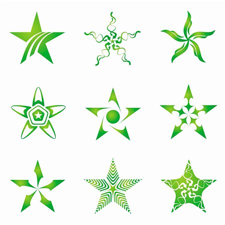 simsearch:400-05671830,k - Set of decorative and creative five cornered/pentagonal stars Foto de stock - Royalty-Free Super Valor e Assinatura, Número: 400-04080158