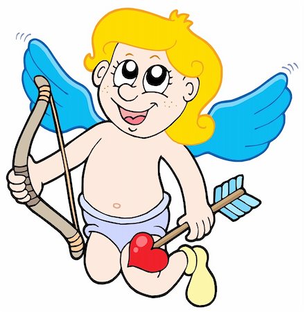 simsearch:400-04267372,k - Small cupid with bow - vector illustration. Photographie de stock - Aubaine LD & Abonnement, Code: 400-04080320
