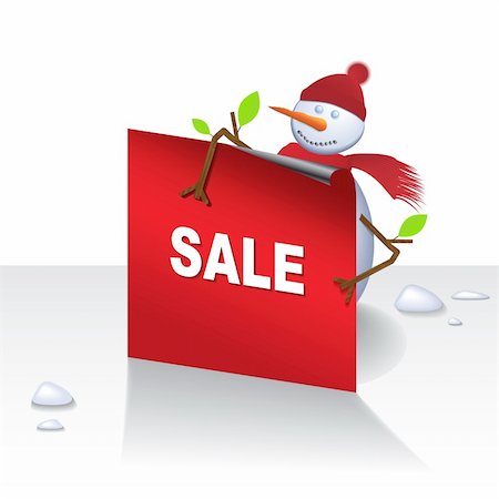 simsearch:400-04048124,k - Vector - Cute christmas snowman holding a card, text can be inserted. Stock Photo - Budget Royalty-Free & Subscription, Code: 400-04080358