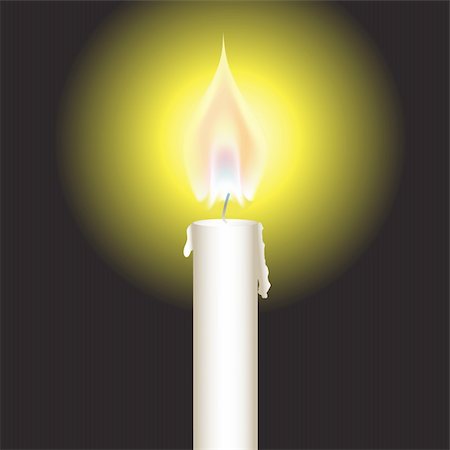 simsearch:400-04210315,k - Vector - Illustration of a bright glowing candle with fire or flame Stock Photo - Budget Royalty-Free & Subscription, Code: 400-04080380