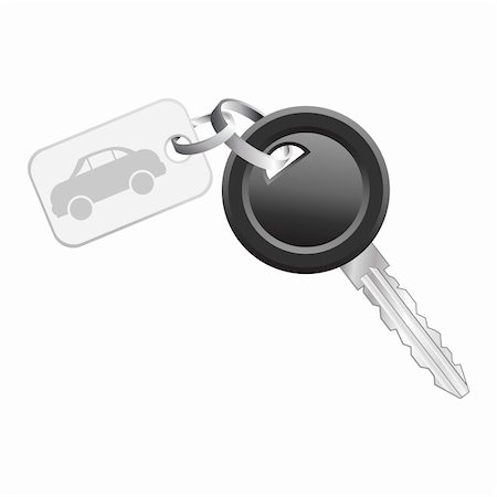 Key with icon car tag isolated over white background Stock Photo - Budget Royalty-Free & Subscription, Code: 400-04080437