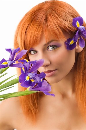 simsearch:400-05197147,k - beauty close-up of a fresh and beautiful young model with flower Stock Photo - Budget Royalty-Free & Subscription, Code: 400-04080475