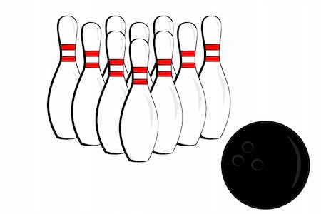 simsearch:400-05163136,k - A bowling pin and ball Stockbilder - Microstock & Abonnement, Bildnummer: 400-04080498