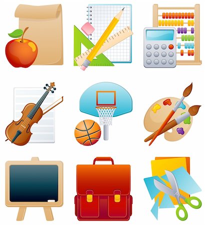 simsearch:400-04109169,k - Vector illustration - education icon set Foto de stock - Royalty-Free Super Valor e Assinatura, Número: 400-04080511