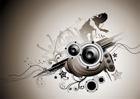 Raw beats... Musical vector elements. Stock Photo - Budget Royalty-Free & Subscription, Code: 400-04080521