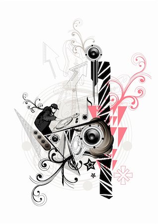 Music based Vector illustration. Stock Photo - Budget Royalty-Free & Subscription, Code: 400-04080532