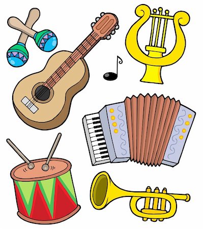 Music instruments collection 1 - vector illustration. Foto de stock - Super Valor sin royalties y Suscripción, Código: 400-04080742