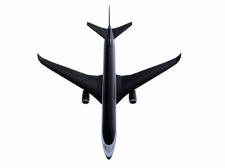 simsearch:400-04682537,k - isolated black airplane over white background Photographie de stock - Aubaine LD & Abonnement, Code: 400-04080761
