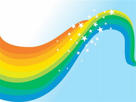 simsearch:400-04069932,k - background with rainbow waves and stars Stock Photo - Budget Royalty-Free & Subscription, Code: 400-04080822