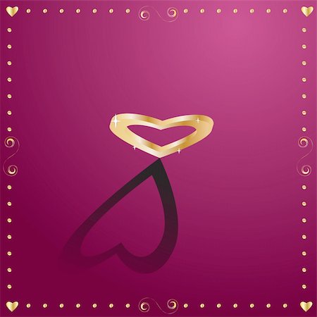 simsearch:400-08162351,k - Vector - 3d love heart shape in gold for valentines day Stock Photo - Budget Royalty-Free & Subscription, Code: 400-04080834