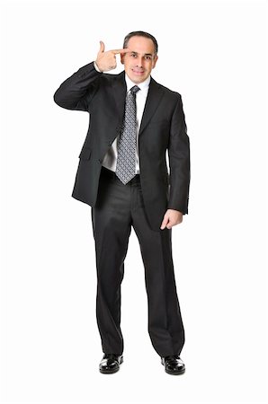 simsearch:400-04485729,k - Businessman in a suit gesturing suicide isolated on white background Stock Photo - Budget Royalty-Free & Subscription, Code: 400-04080997