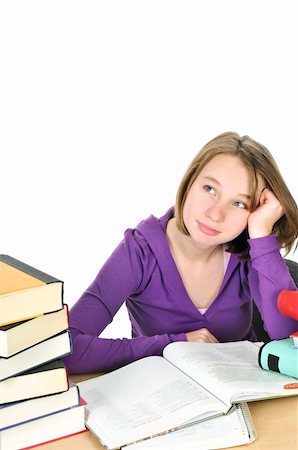 simsearch:400-04059956,k - Teenage school girl studying at the desk Stock Photo - Budget Royalty-Free & Subscription, Code: 400-04081059