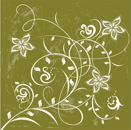 Decorative flowers on color background, vector illustration. Please see some similar pictures from my portfolio. Stockbilder - Microstock & Abonnement, Bildnummer: 400-04081196