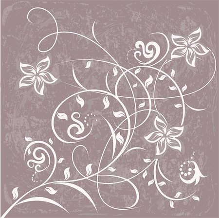 Decorative flowers on color background, vector illustration. Please see some similar pictures from my portfolio. Stockbilder - Microstock & Abonnement, Bildnummer: 400-04081198