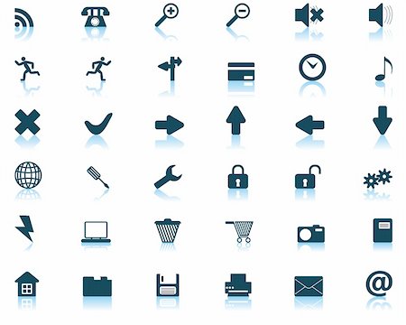 Biggest collection of different icons for using in web design Stock Photo - Budget Royalty-Free & Subscription, Code: 400-04081294