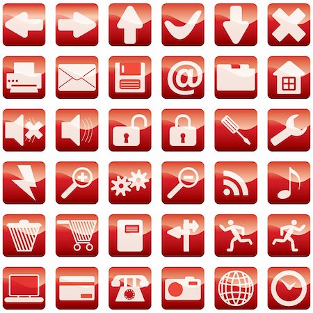 simsearch:400-04620594,k - Biggest collection of different icons for using in web design Foto de stock - Super Valor sin royalties y Suscripción, Código: 400-04081299