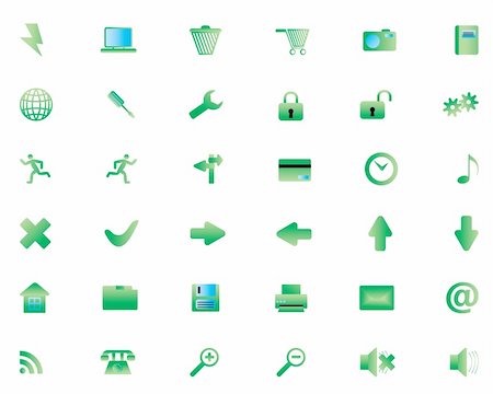 Biggest collection of different icons for using in web design Stock Photo - Budget Royalty-Free & Subscription, Code: 400-04081292