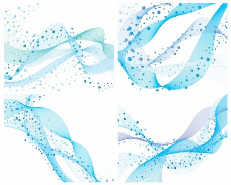 simsearch:400-06061039,k - Set of four abstract vector water background Stock Photo - Budget Royalty-Free & Subscription, Code: 400-04081344