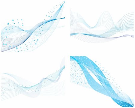 simsearch:400-04989877,k - Set of four abstract vector water background Stock Photo - Budget Royalty-Free & Subscription, Code: 400-04081342