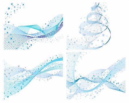 simsearch:400-04989877,k - Set of four abstract vector water background Stock Photo - Budget Royalty-Free & Subscription, Code: 400-04081343