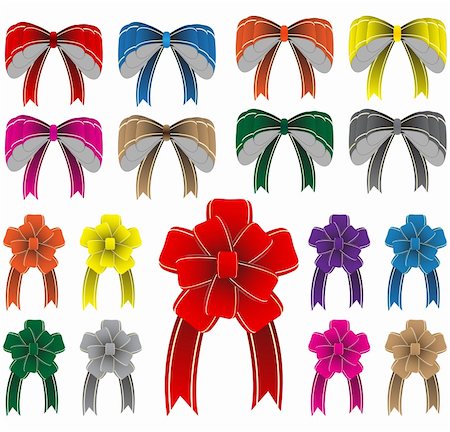 Collection of different colored bows for holidays Stock Photo - Budget Royalty-Free & Subscription, Code: 400-04081416