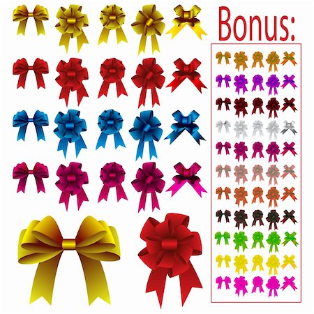 Collection of different colored bows for holidays Stock Photo - Budget Royalty-Free & Subscription, Code: 400-04081425