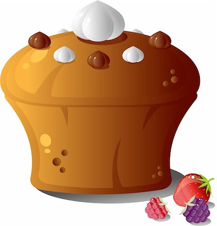 simsearch:400-04815679,k - Cake and berries, eps8 format Foto de stock - Super Valor sin royalties y Suscripción, Código: 400-04081518