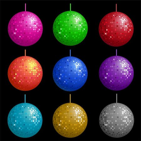 simsearch:400-04349799,k - Colourful disco balls Fotografie stock - Microstock e Abbonamento, Codice: 400-04081577