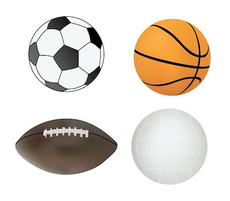 collection of sport balls on a white background Stock Photo - Budget Royalty-Free & Subscription, Code: 400-04081580