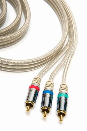 simsearch:400-04034560,k - component video cable on a white background Stock Photo - Budget Royalty-Free & Subscription, Code: 400-04081594