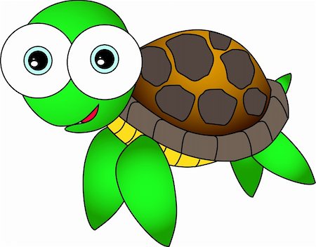 Adobe Illustrator 8 eps file vector illustration of a cute looking cartoon sea turtle Stockbilder - Microstock & Abonnement, Bildnummer: 400-04081689