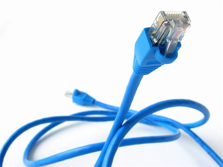 blue network cable with connectors Foto de stock - Super Valor sin royalties y Suscripción, Código: 400-04082081