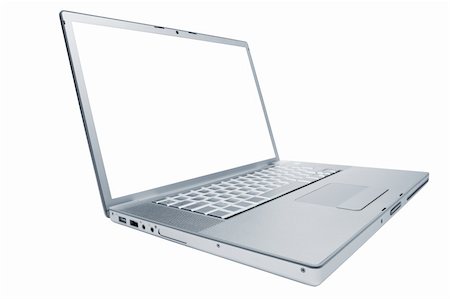simsearch:400-05073201,k - Modern and stylish laptop on a white background Foto de stock - Super Valor sin royalties y Suscripción, Código: 400-04082120