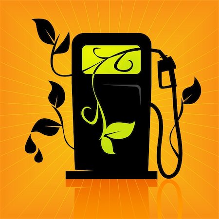 simsearch:640-02776941,k - Stylized gas pump icon with greenery growing around it. Concept: alternative energy Photographie de stock - Aubaine LD & Abonnement, Code: 400-04082263