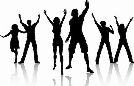Silhouettes of people dancing Stock Photo - Budget Royalty-Free & Subscription, Code: 400-04082451