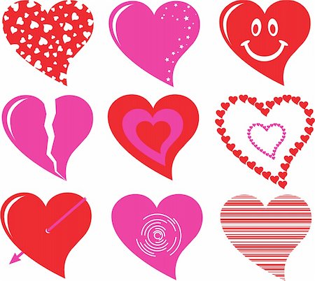 simsearch:400-08752895,k - vector heart set Stock Photo - Budget Royalty-Free & Subscription, Code: 400-04082905