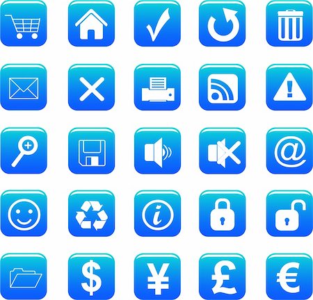 simsearch:400-05151458,k - web icons set blue Stock Photo - Budget Royalty-Free & Subscription, Code: 400-04082903