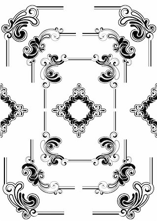Abstract corner design, black colored.Each of them group separately.ZIP contain AI12, PDF and EPS 8 files.Vector image. Stock Photo - Budget Royalty-Free & Subscription, Code: 400-04083253