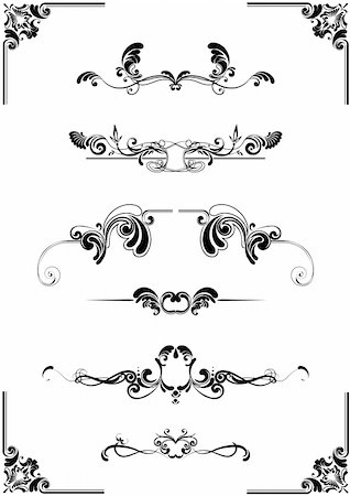 Abstract floral ornament, black colored.Each of them group separately. ZIP contain AICS12 ,PDF and EPS 8 files. Stock Photo - Budget Royalty-Free & Subscription, Code: 400-04083295