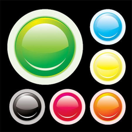 Collection of icon buttons with pale lip with shiny reflections Stock Photo - Budget Royalty-Free & Subscription, Code: 400-04083339