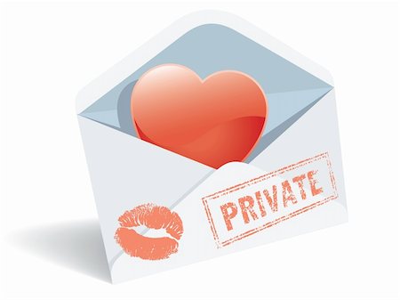 simsearch:400-04085192,k - Love mail, envelope, heart and lipstick print. Photographie de stock - Aubaine LD & Abonnement, Code: 400-04083385