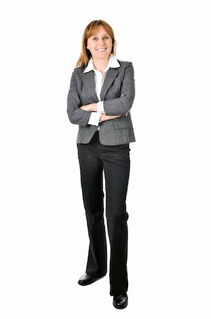 simsearch:400-05677069,k - Happy smiling businesswoman isolated on white background Fotografie stock - Microstock e Abbonamento, Codice: 400-04083732