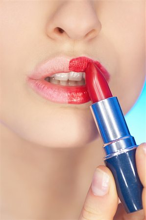 simsearch:400-04320148,k - Portrait of beautiful woman make up her lips Photographie de stock - Aubaine LD & Abonnement, Code: 400-04083903