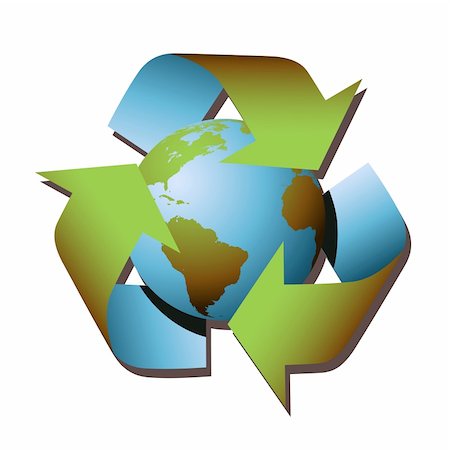A Vector Recycle Symbol with Earth Stock Photo - Budget Royalty-Free & Subscription, Code: 400-04083983