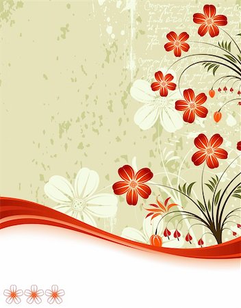 simsearch:400-04123781,k - Grunge Floral Background, element for design, vector illustration Fotografie stock - Microstock e Abbonamento, Codice: 400-04094565