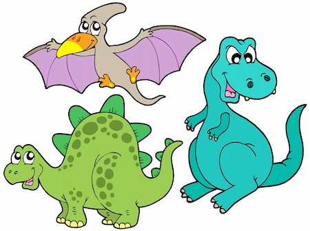 simsearch:400-06104124,k - Dinosaur collection on white background - vector illustration. Stock Photo - Budget Royalty-Free & Subscription, Code: 400-04094827
