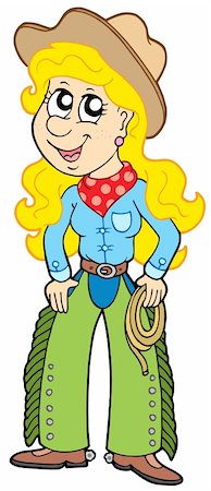 simsearch:400-04598569,k - Blond country girl - vector illustration. Stock Photo - Budget Royalty-Free & Subscription, Code: 400-04094821