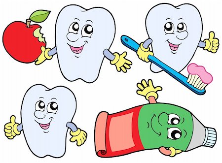 Tooth collection 2 on white background - vector illustration. Photographie de stock - Aubaine LD & Abonnement, Code: 400-04094839